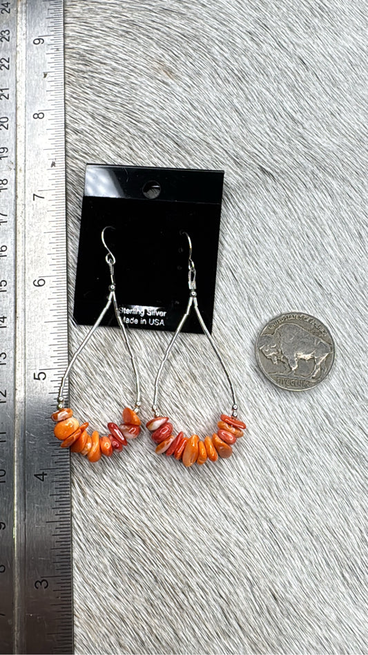 Orange Spiny Earrings