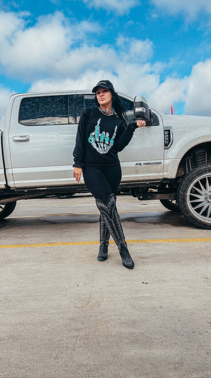 Rock On Turquoise Crewneck