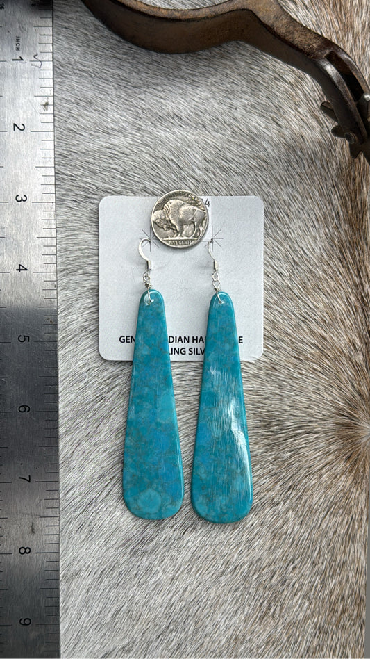 Large Turquoise Slab Earrings