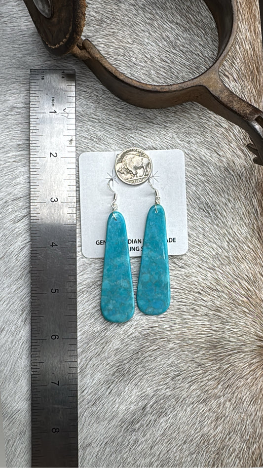 Medium Turquoise Slab Earrings