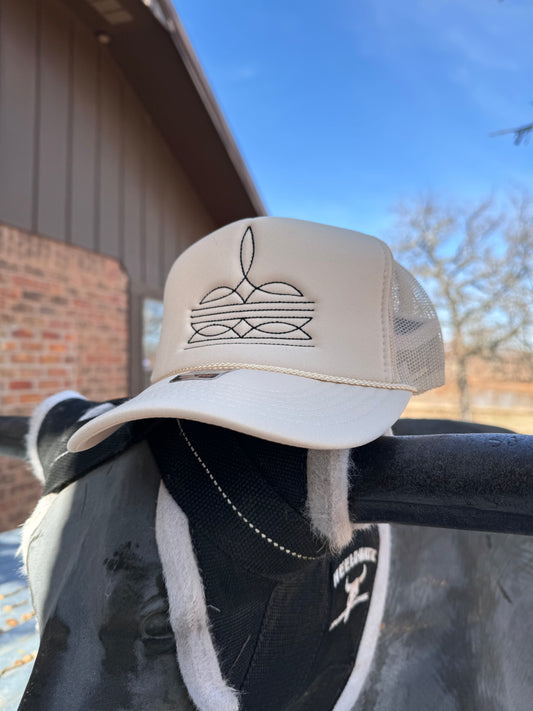 Bootstitch Embroidered Trucker Cap- Sand