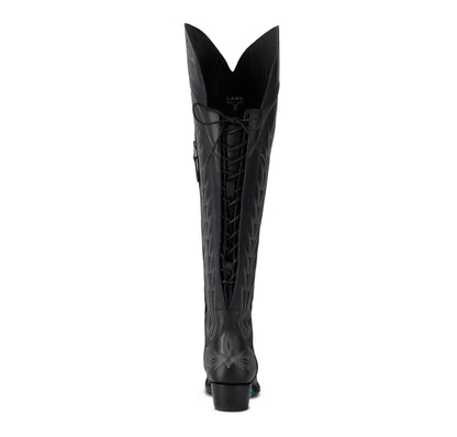 Lane Lexington OTK Corset Boots in Jet Black