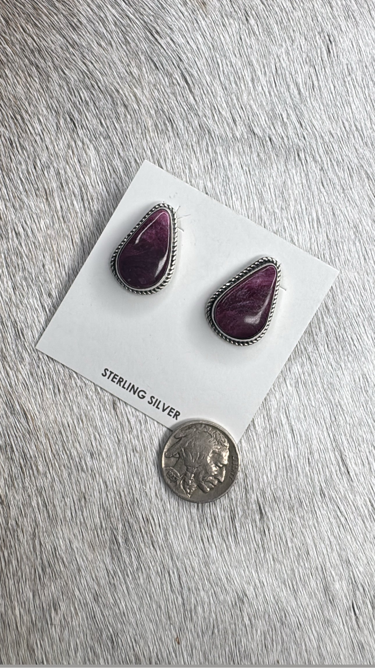 Judith Dixon Purple Spiny Oyster Earrings