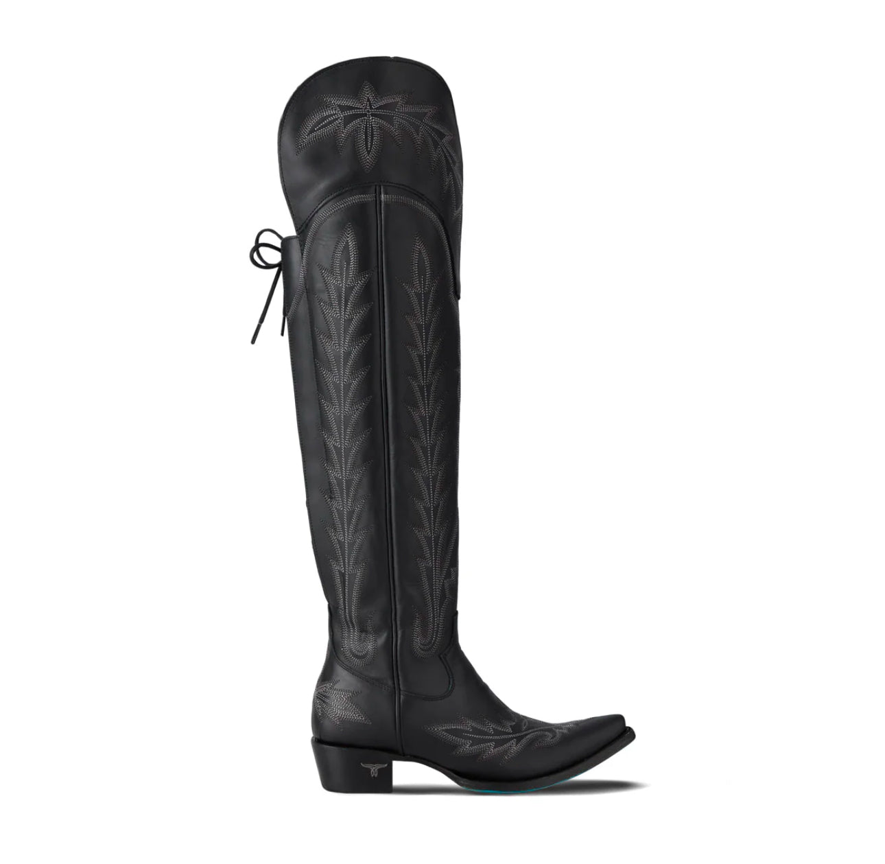 Lane Lexington OTK Corset Boots in Jet Black