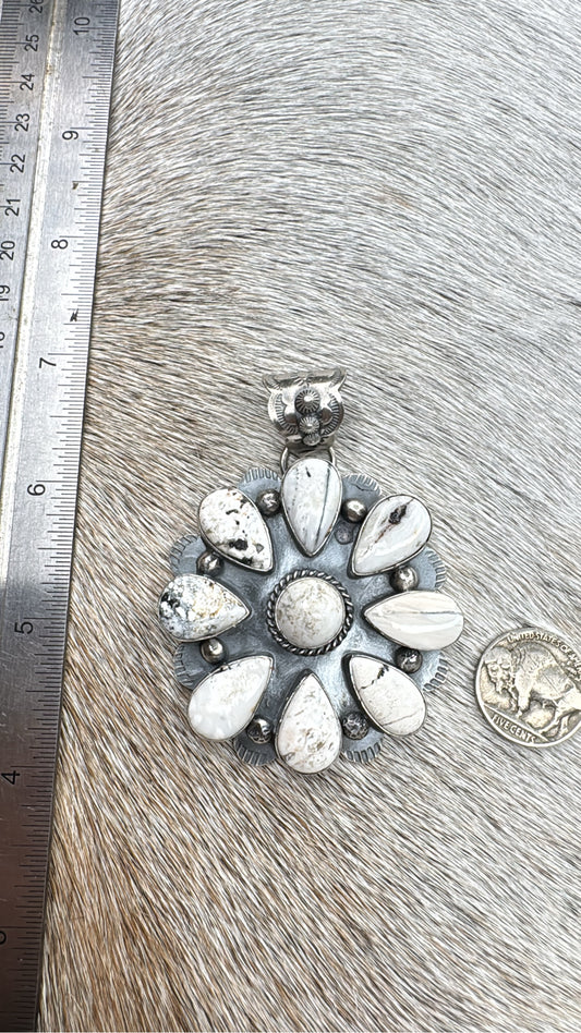 White Buffalo Cluster Pendant