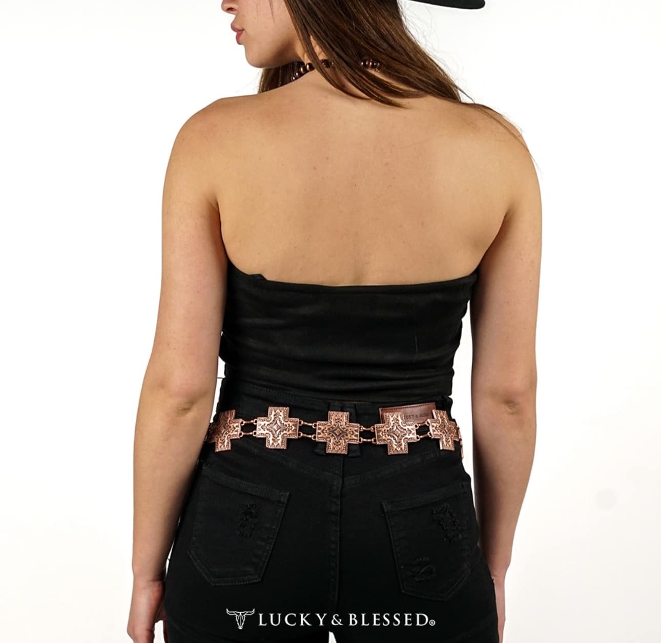 Bootstitch Crop Top Shirt (Brown, Black, & Red)