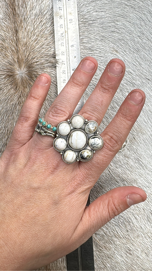 Adjustable Ring White Buffalo