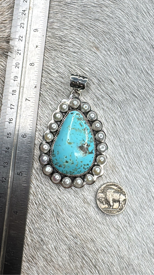 Mother of Pearl & Turquoise Pendant