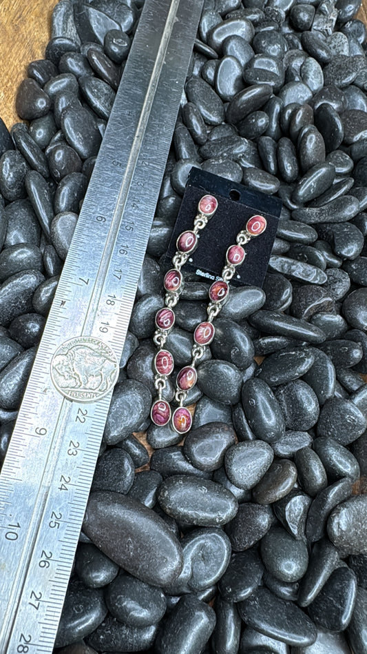 Sterling Silver & Purple Spiny Oyster Earrings