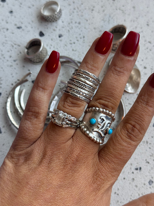 Silver Stacker Rings Size 8