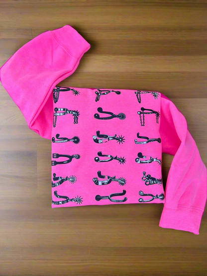 Neon Pink Spurs Crewneck