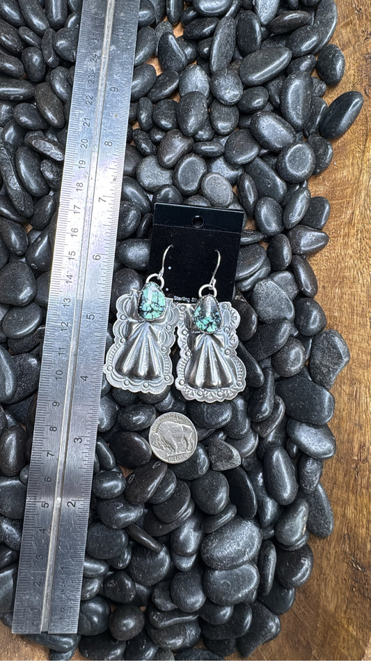 Emerald Rose Concho Earrings