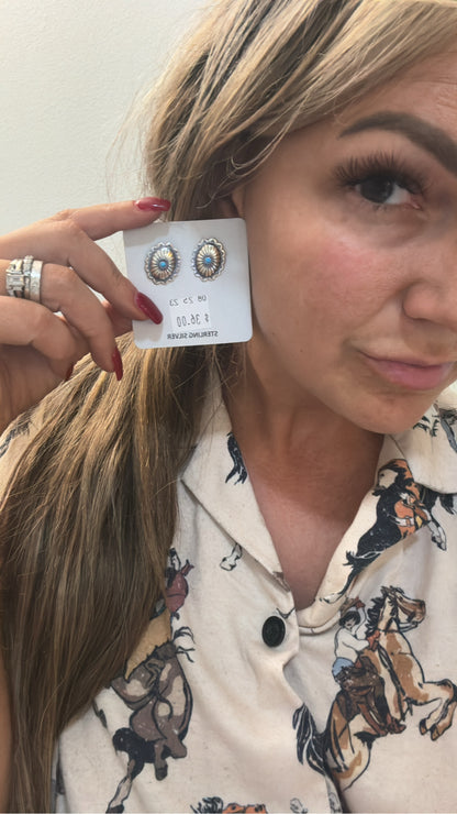 Caroline Concho Stud Earrings