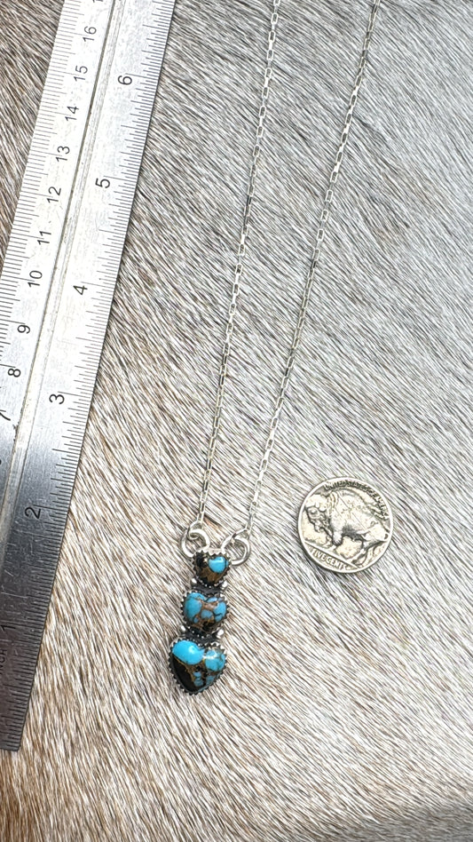 20" Turquoise Heart with Paper Clip Chain Necklace