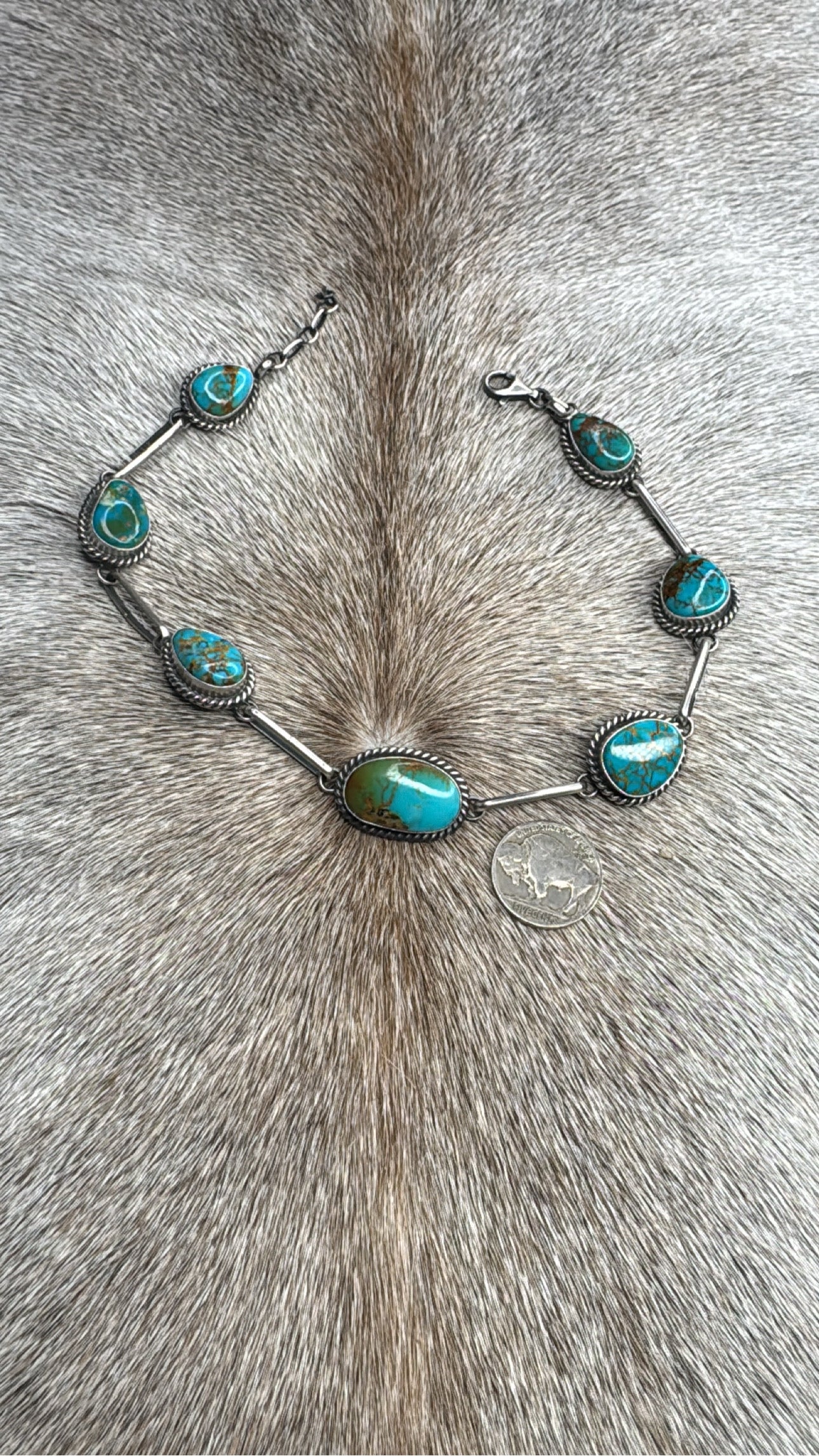 Turquoise Paperclip Chain Choker Necklace