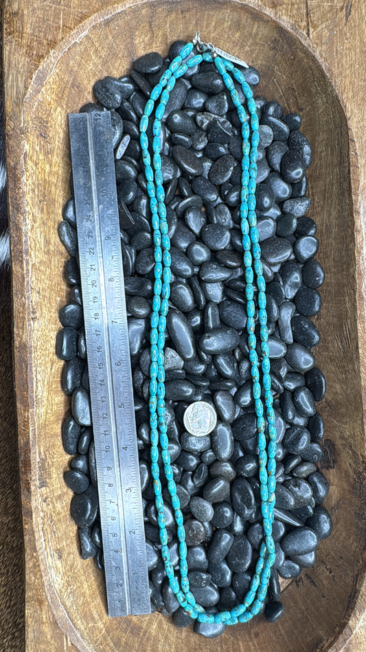 60” Single Strand Turquoise Bead Necklace