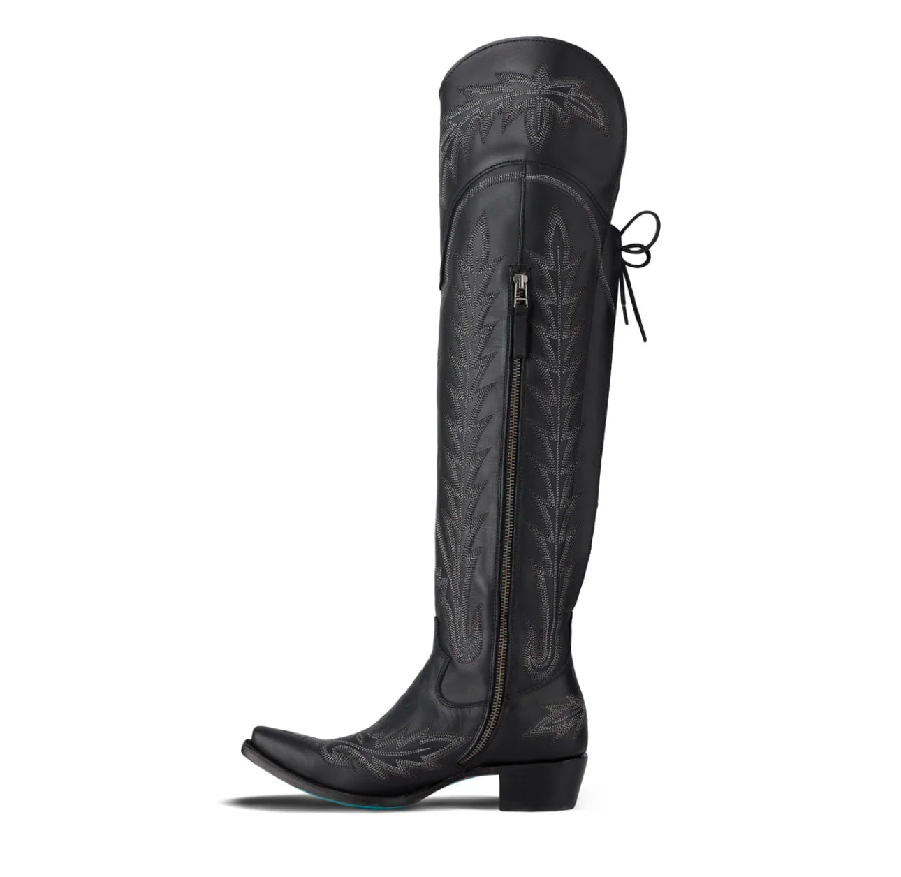 Lane Lexington OTK Corset Boots in Jet Black