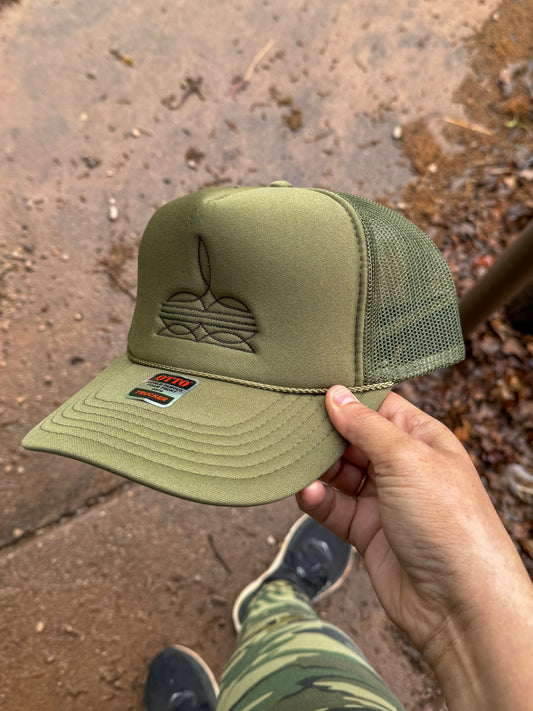 Bootstitch Embroidered Trucker Cap- Olive