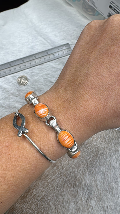 Orange Spiny Oyster Link Bracelet