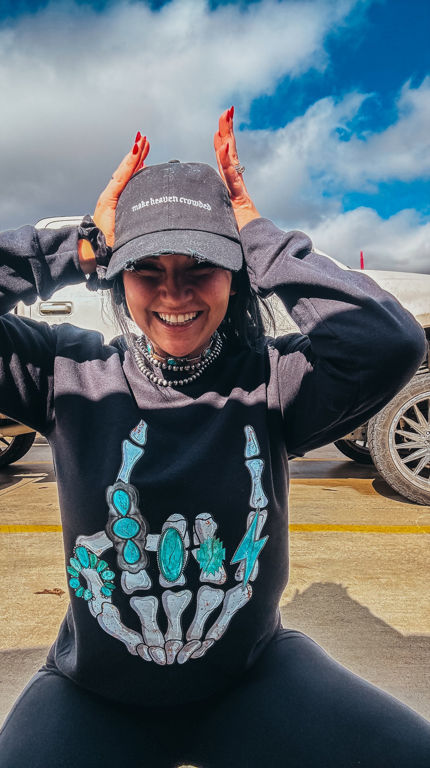 Rock On Turquoise Crewneck