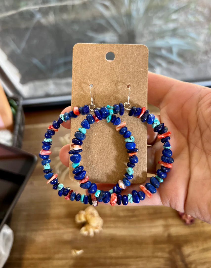 Lapis Hoop Earrings