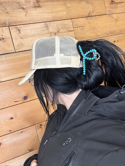 Turquoise Metal Claw Clip