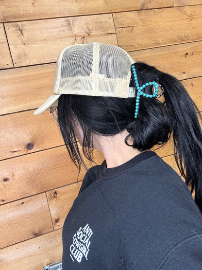 Turquoise Metal Claw Clip