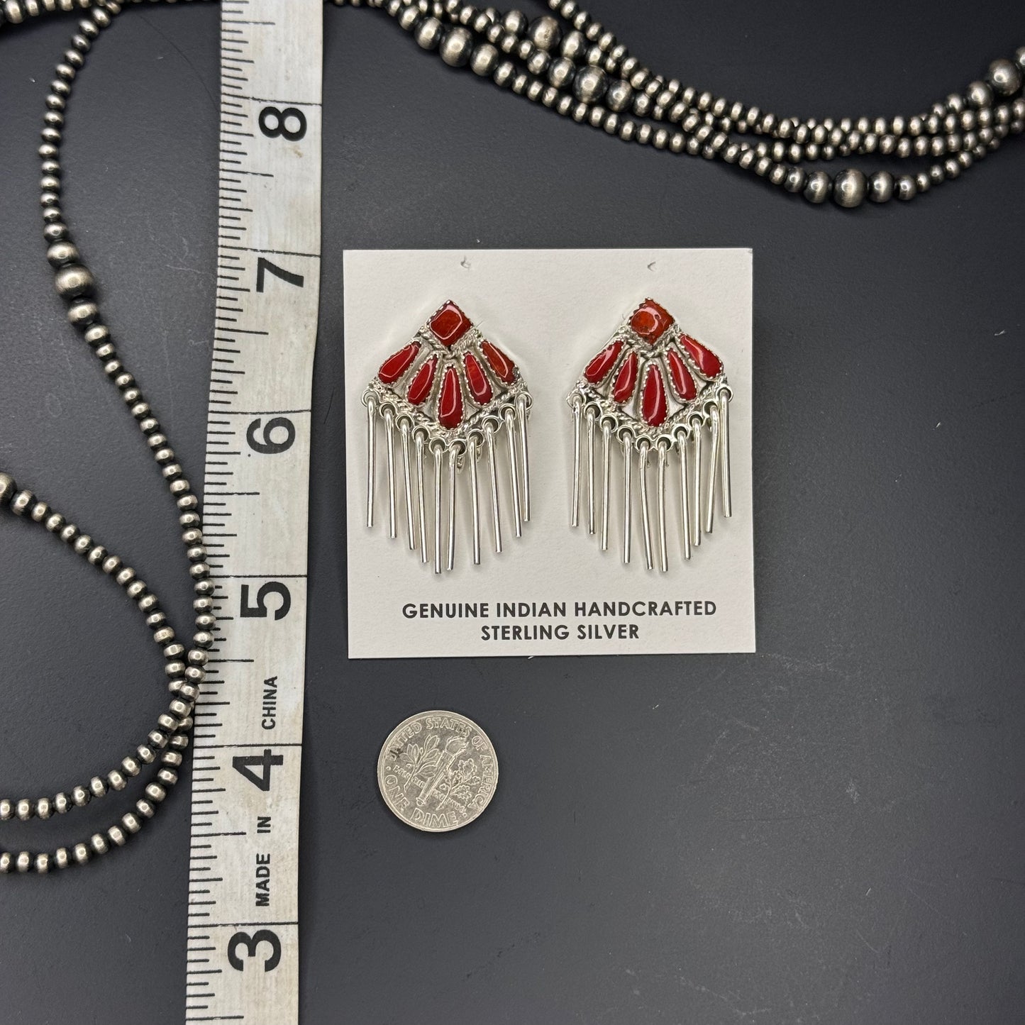 Red Coral JSW Earrings