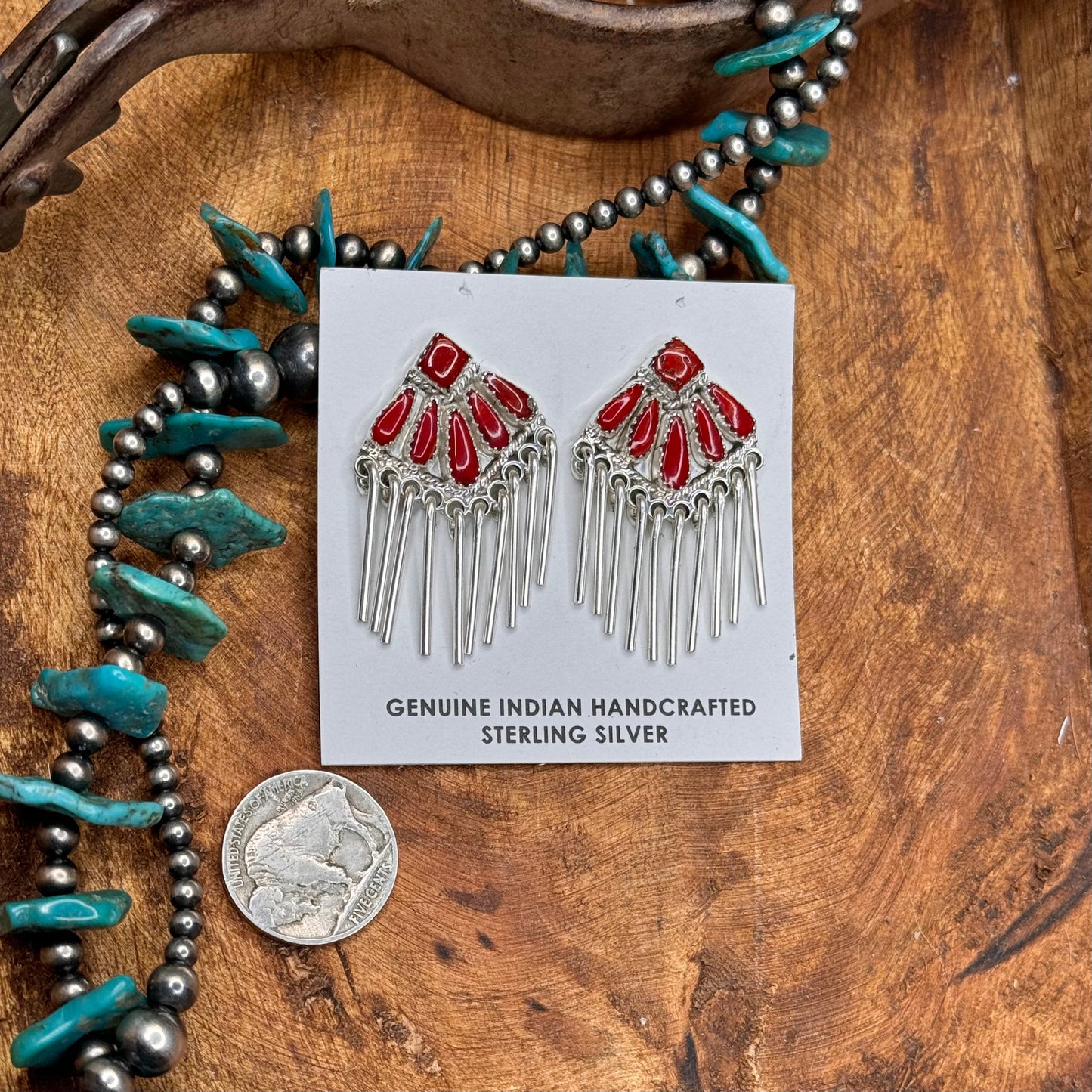 Red Coral JSW Earrings