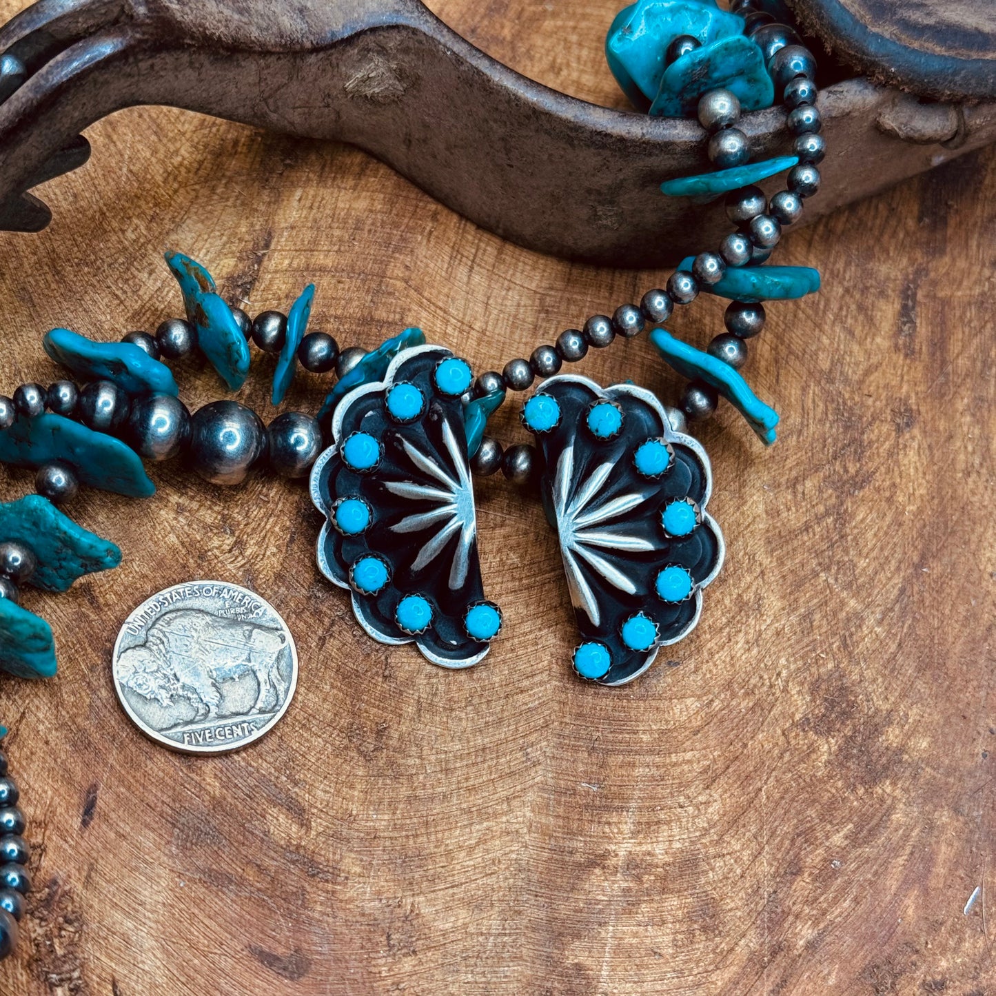 Turquoise Half Cluster Earrings