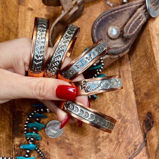 Navajo Artisan Charlene Little Copper & Sterling Cuffs