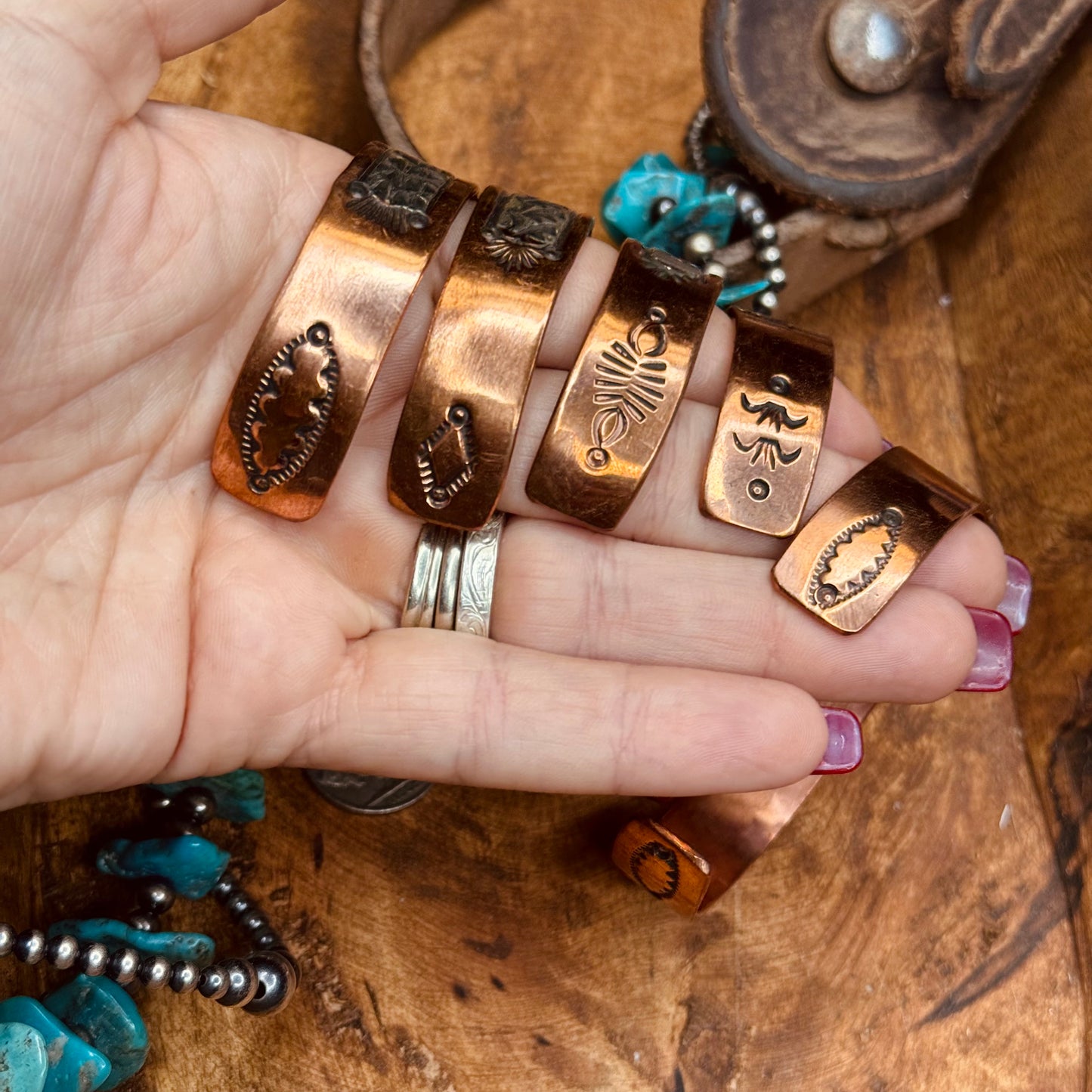 Navajo Artisan Charlene Little Copper & Sterling Cuffs