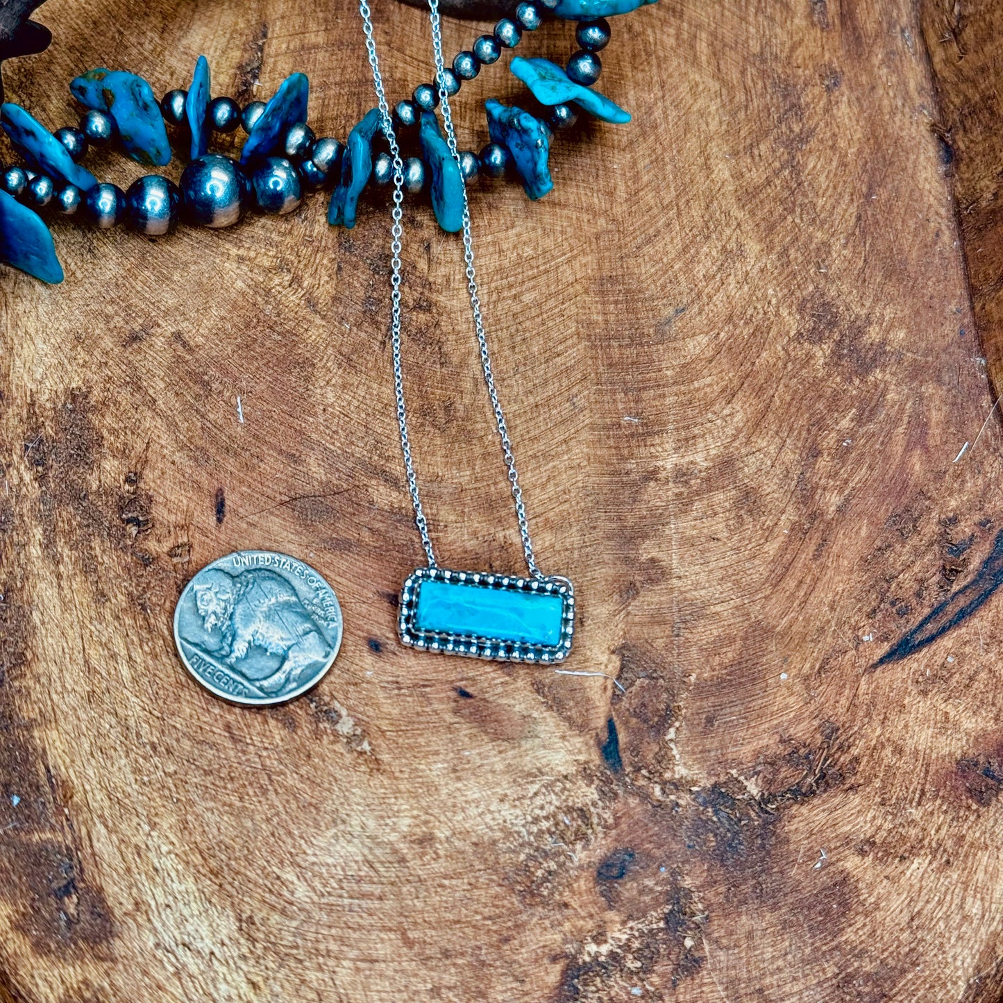 17” Turquoise Mini Bar Necklace