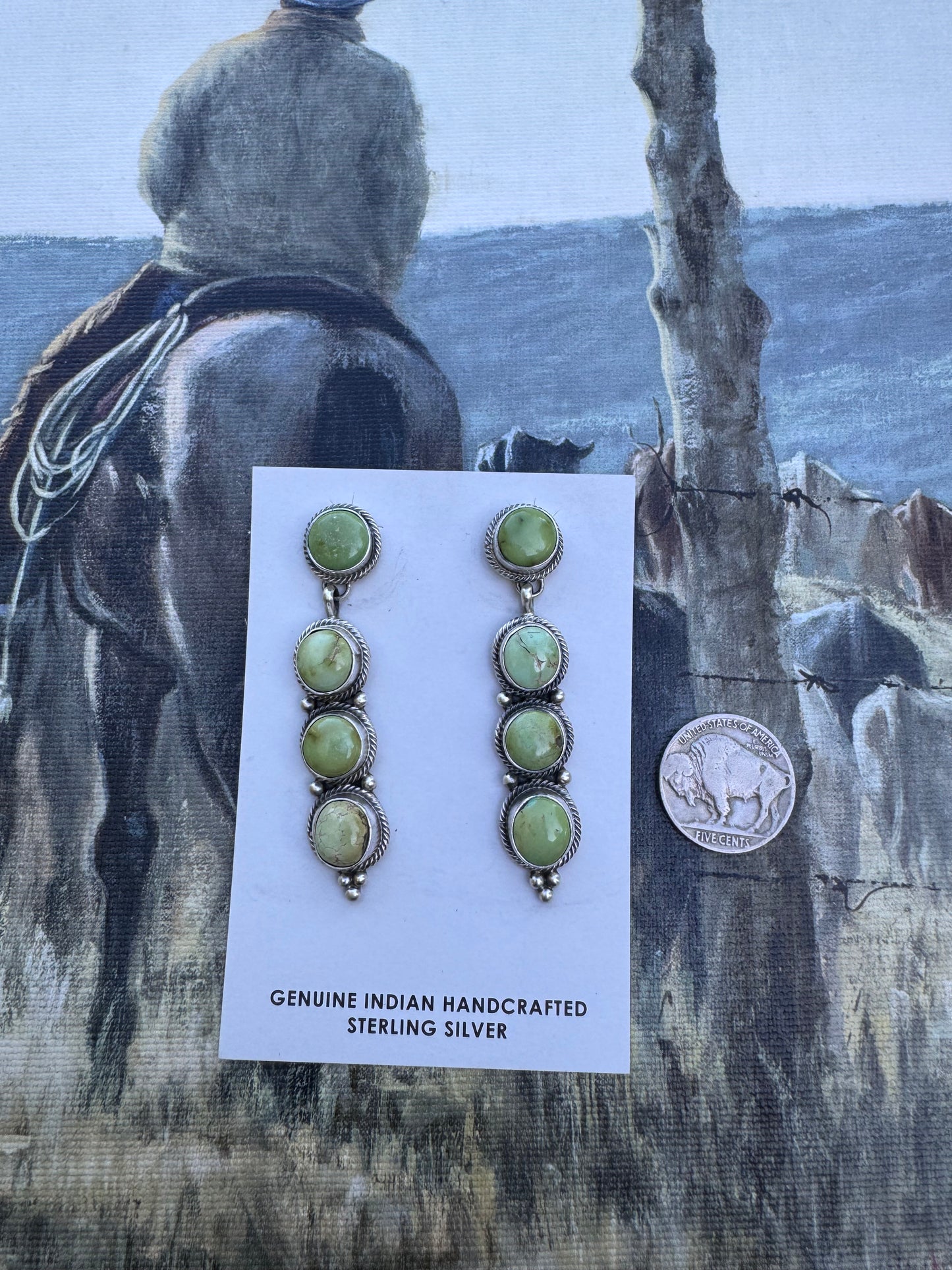 Navajo Lorenzo Juan Sonoran Gold Earrings