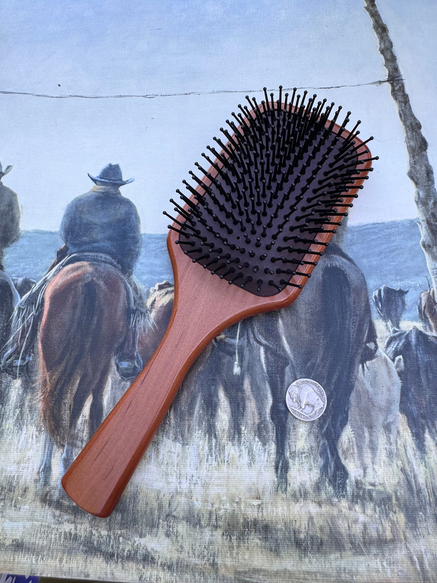 Leather Tooled Hairbrush