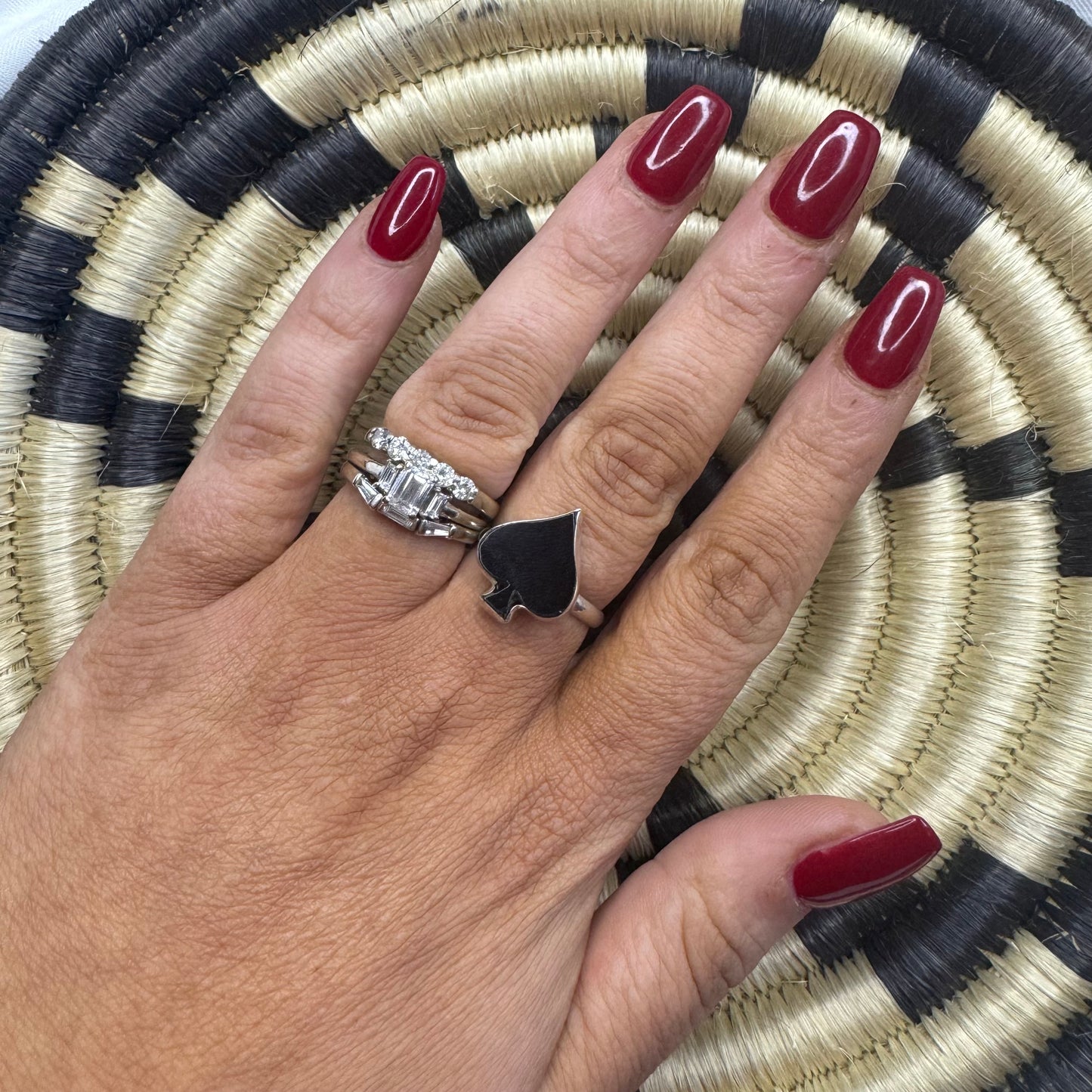 Black Onyx Spade Ring Various Sizes