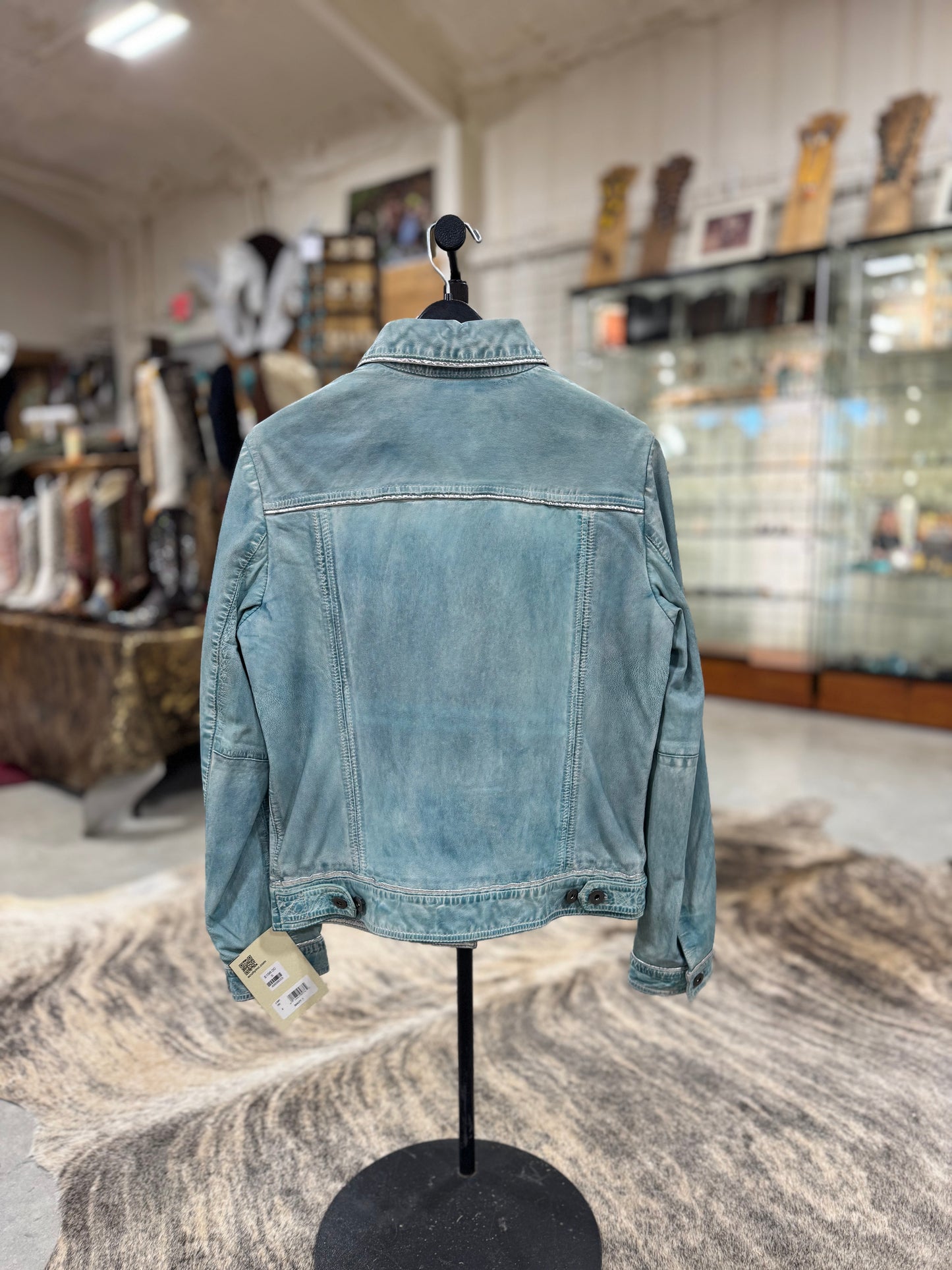 Scully Turquoise Leather Jacket #L1041