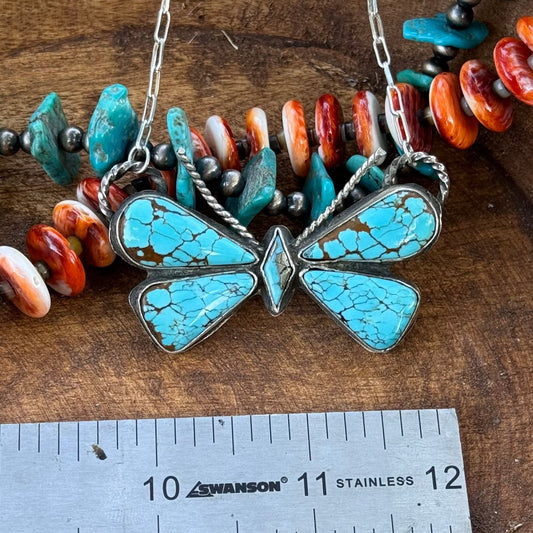 Lujan Silver- #8 Turquoise Butterfly #5