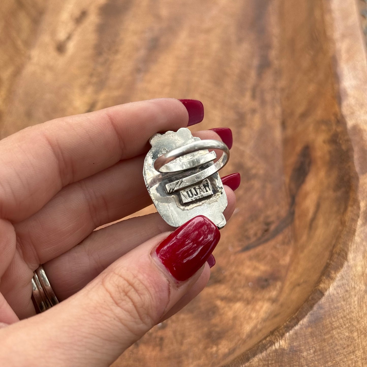 Lujan Silver Bumble Bee Jasper Adjustable Ring