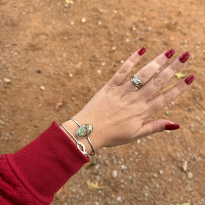 Lujan Silver Lone Mountain Turquoise Cuff