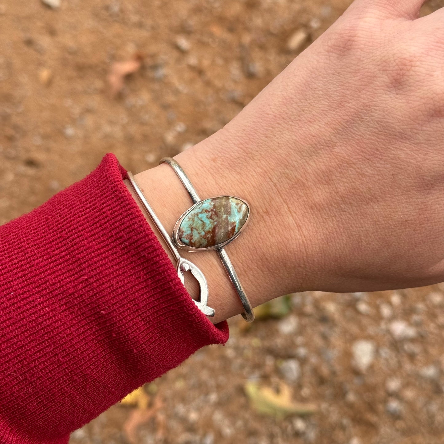 Lujan Silver Lone Mountain Turquoise Cuff