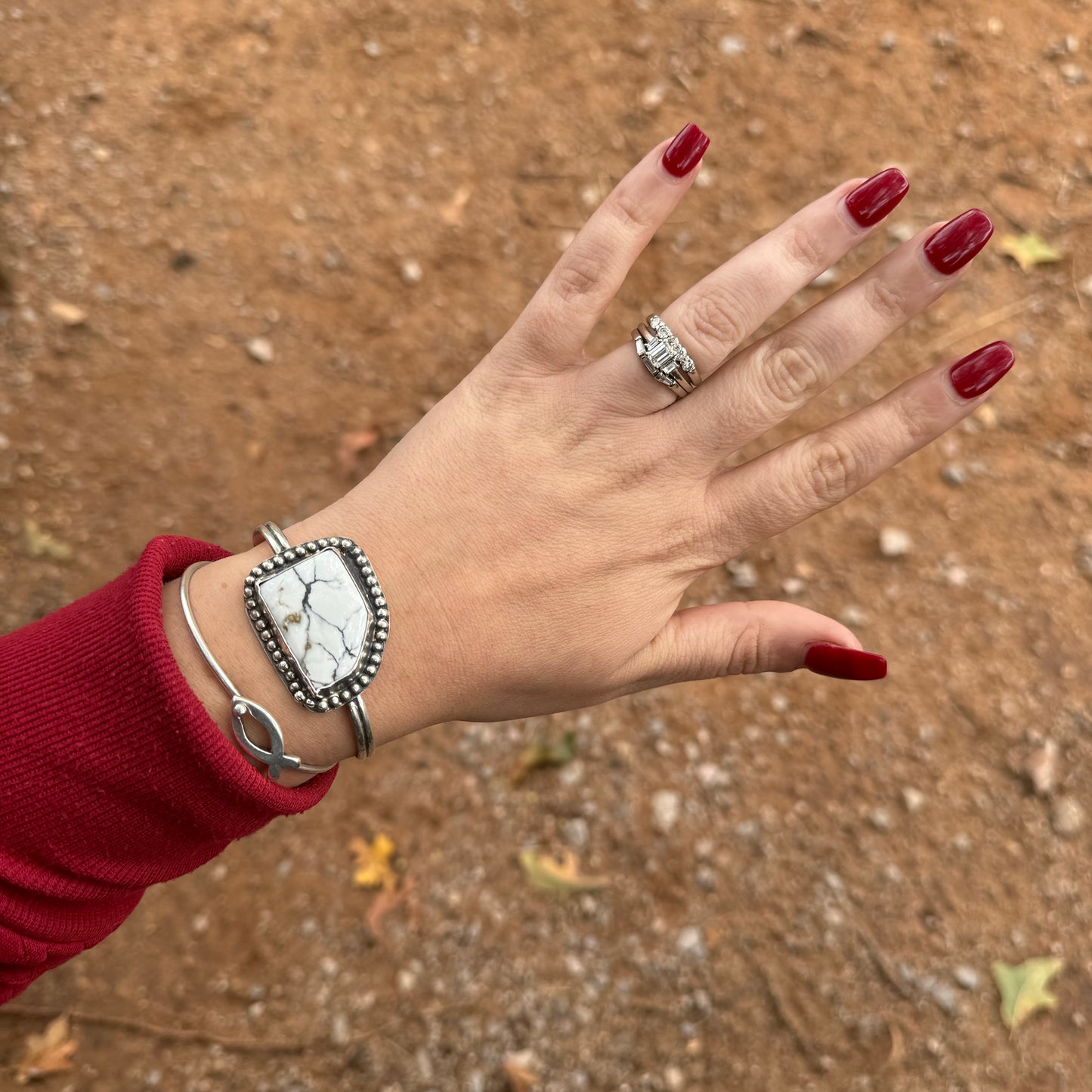 Lujan Silver White Buffalo Cuff