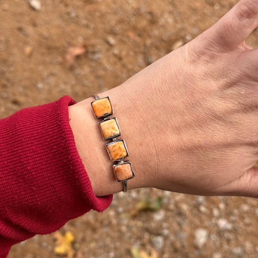 Lujan Silver Orange Spiny Cuff