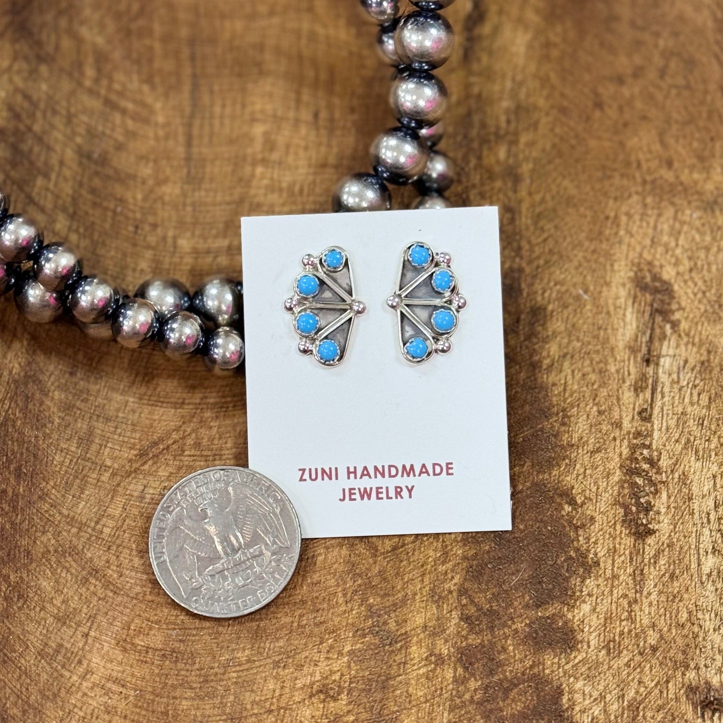 Zuni Marolen Luna Turquoise Earrings