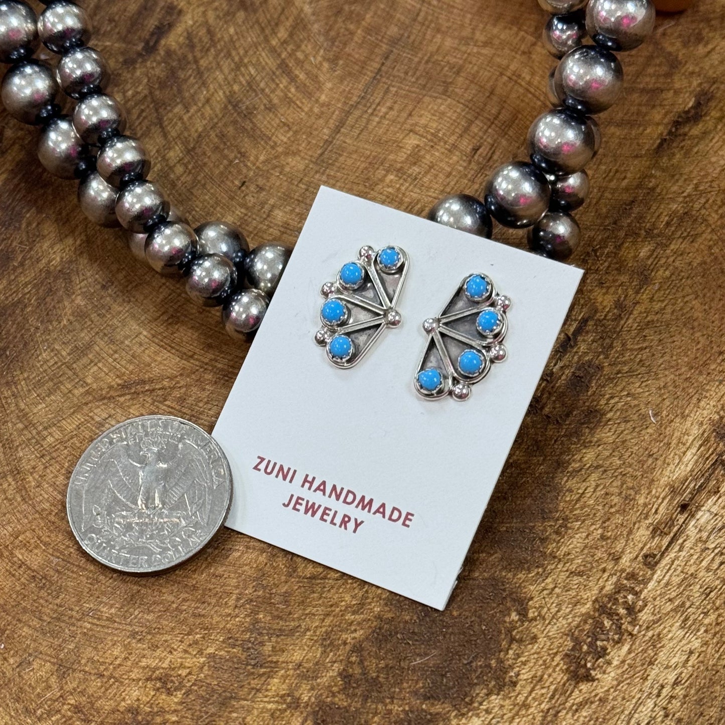 Zuni Marolen Luna Turquoise Earrings