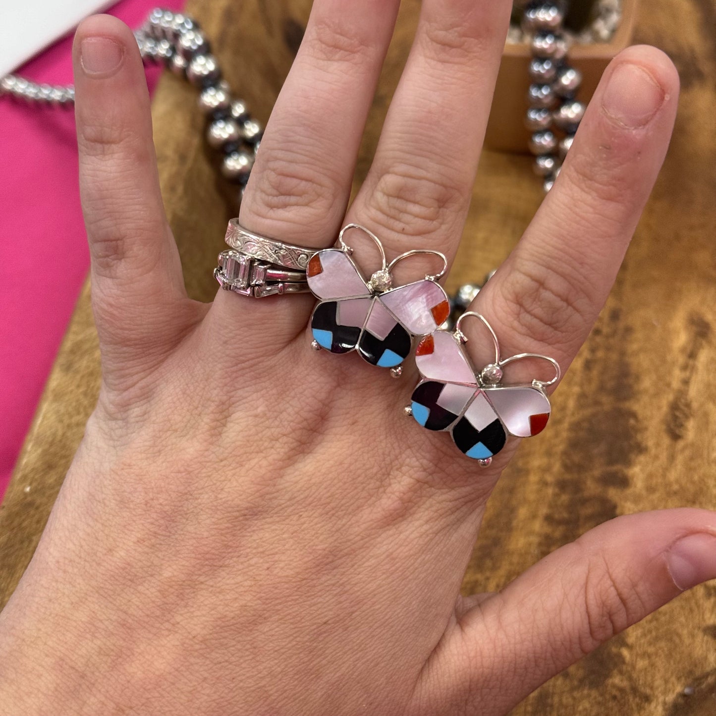 Zuni Justin Dishta Adjustable Butterfly Ring