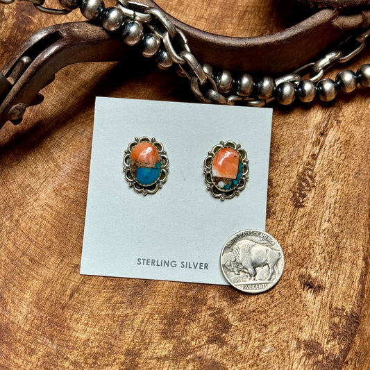 Spiny Turquoise Stud Earrings