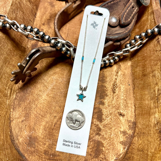 17" Little Turquoise Star Necklace