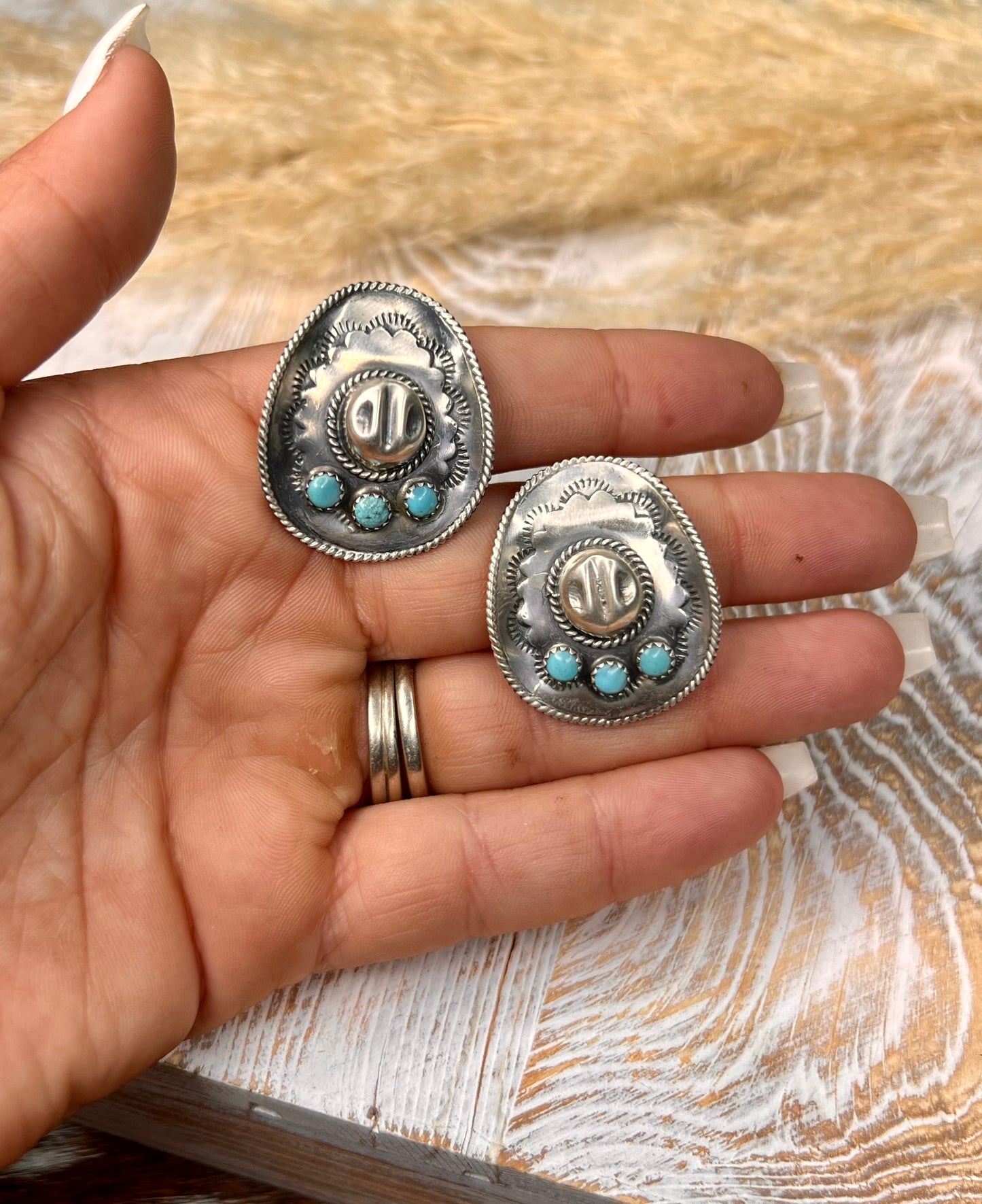 Native Made Cowboy Hat Earrings