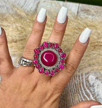 Pink Adjustable Ring Circle